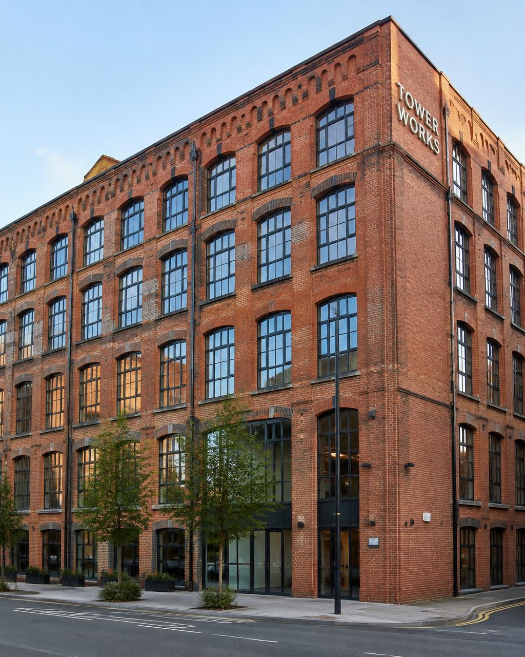 Converted red brick mill office building in Manchester